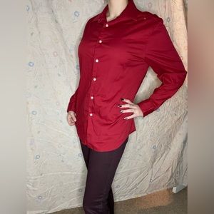 Maroon/red men’s button down dress shirt